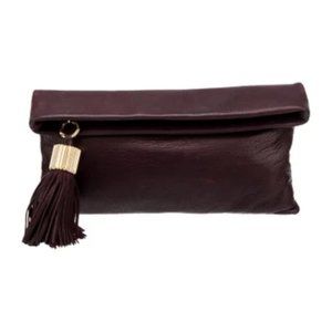 India Hicks-London Harbor Purple Leather Clutch Bag